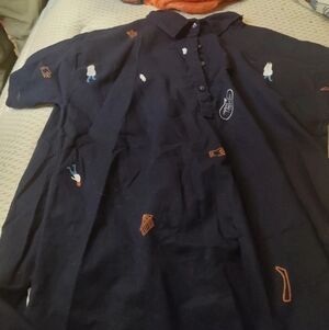 Black Knee Length Button Up Dress